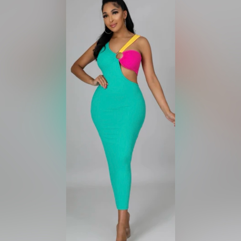 Colorful Cutout Bodycon Dress